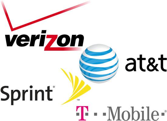 Big four U.S. carriers Verizon, AT&T, Sprint, T-Mobile
