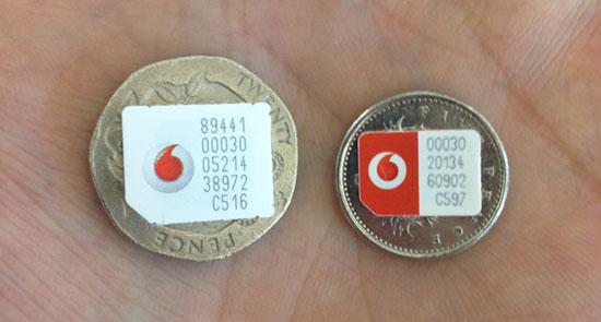 Vodafone nano-SIM card