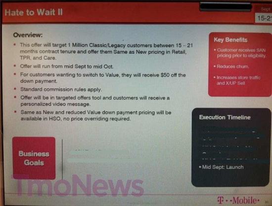 T-Mobile Hate to Wait II promotion leak