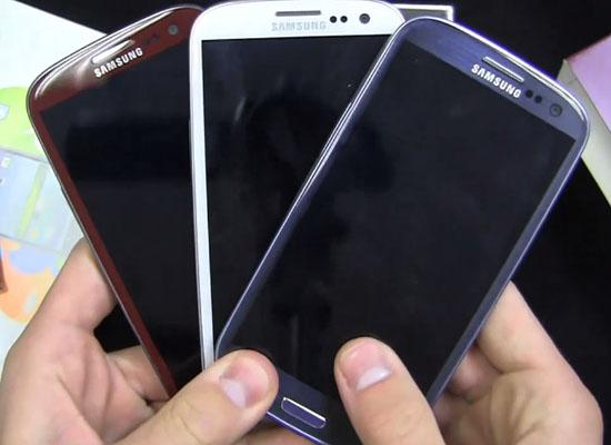 Samsung Galaxy S III Garnet Red, Marble White, Pebble Blue