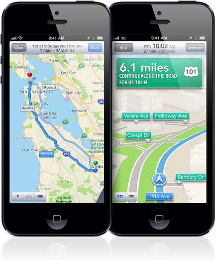 Apple Maps iOS 6 navigation
