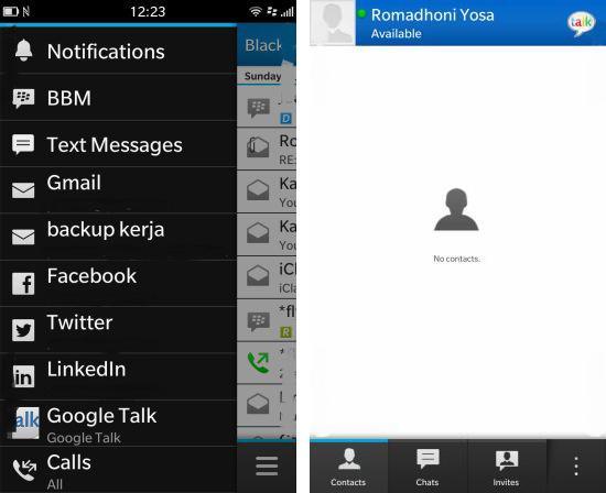 BlackBerry 10 Google Talk app leak