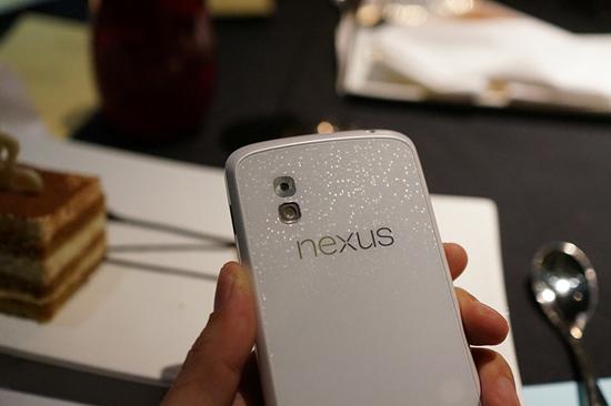 White Google Nexus 4 rear close