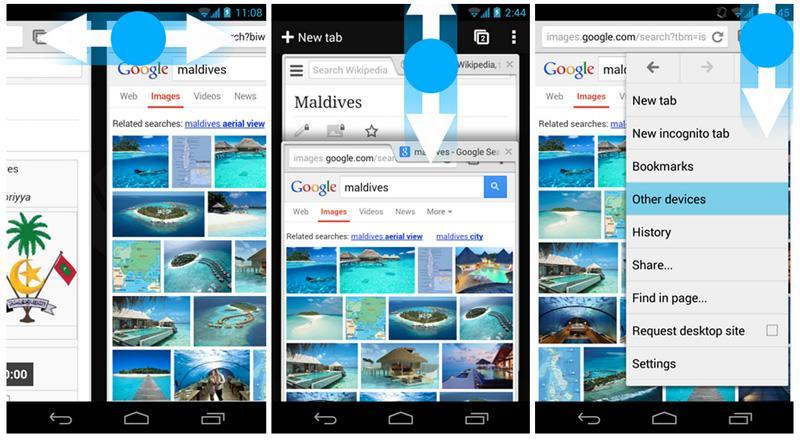 Chrome for Android new gestures