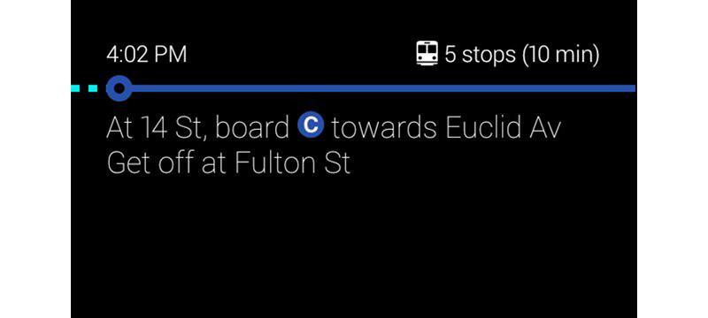 Google Glass XE10 update transit directions