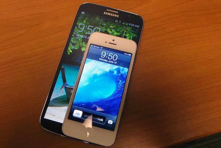 Samsung Galaxy Mega, Apple iPhone 5