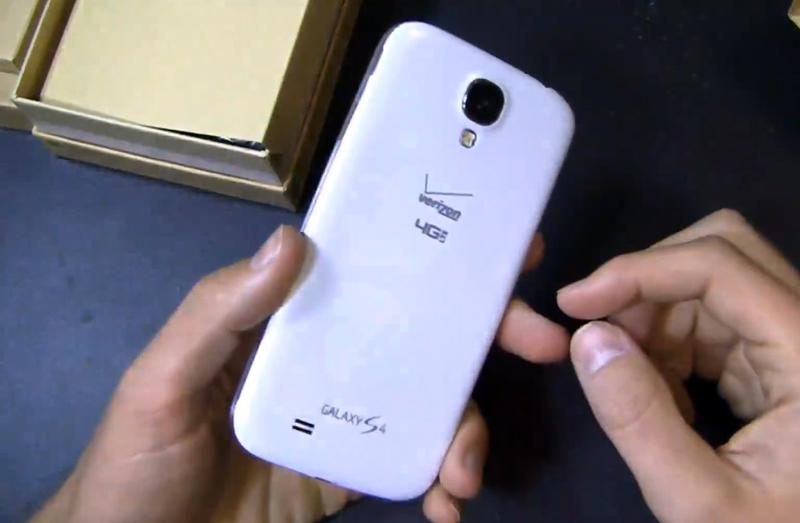 Verizon Samsung Galaxy S 4 rear White Frost