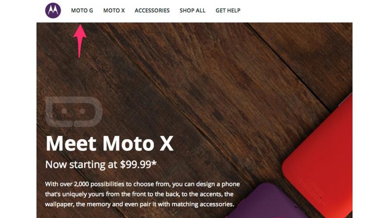 Moto G Motorola website leak