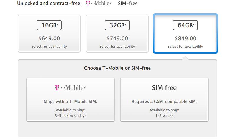 Unlocked SIM-free iPhone 5s