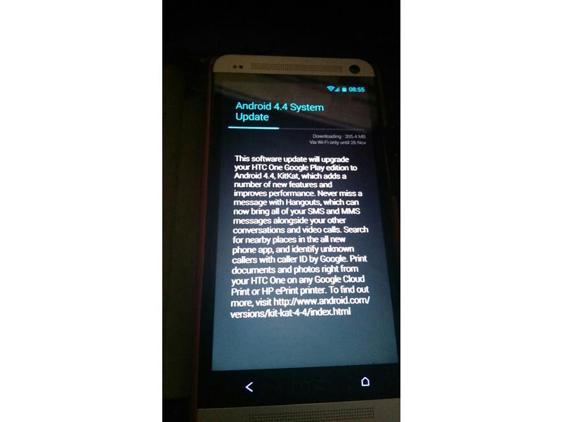 HTC One Google Play edition Android 4.4 KitKat update