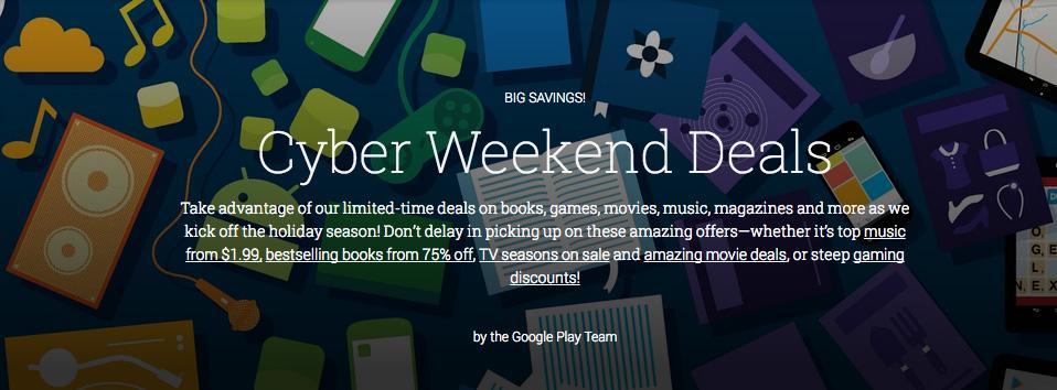 Google Play Cyber Weekend deals