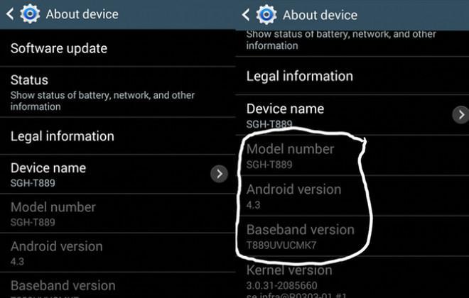 T-Mobile Samsung Galaxy Note II Android 4.3 update