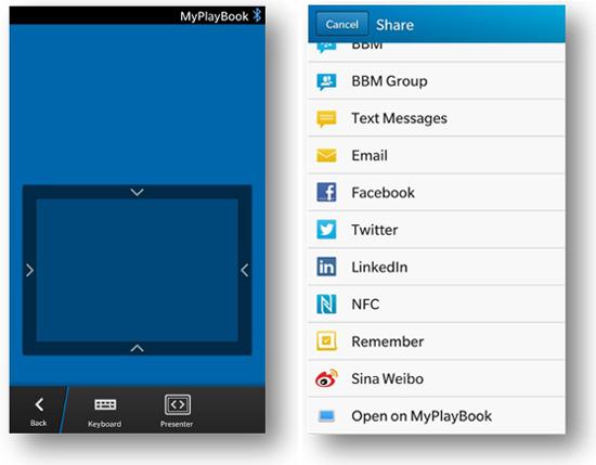 BlackBerry Bridge v3.0 screenshots