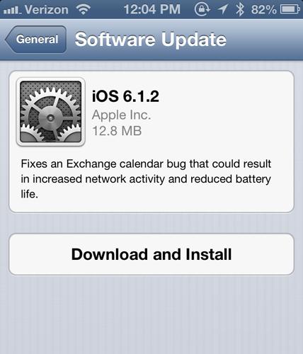 iOS 6.1.2 update