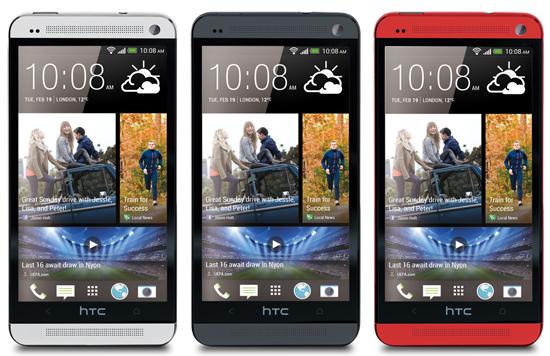 HTC One silver, black, red