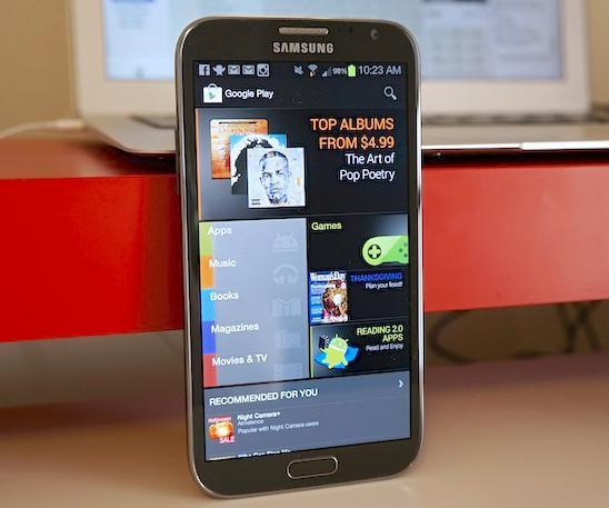 Google Play store Samsung Galaxy Note II
