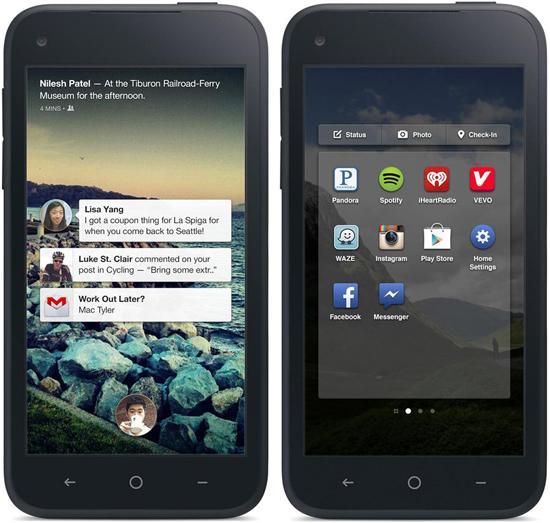 Facebook Home notifications, app launcher