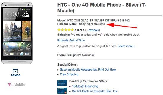 T-Mobile HTC One Best Buy pre-order