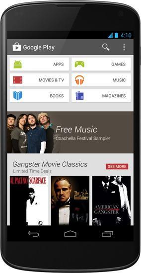 New Google Play Store Nexus 4