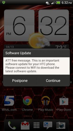 AT&T HTC One X+ software update