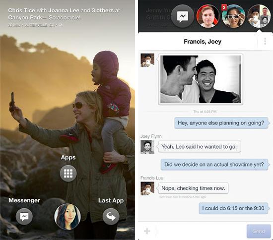 Facebook Home Cover Feed, Chat Heads