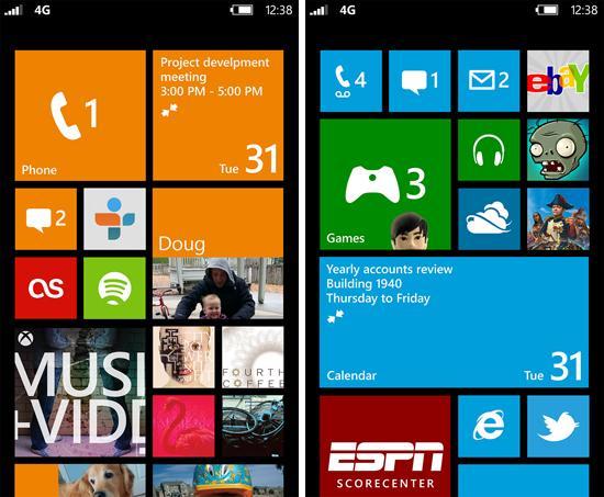 Windows Phone 8 Start screens