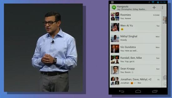 Google Hangouts app conversation list