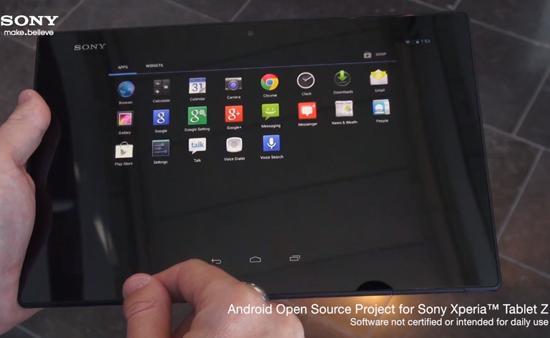 Sony Xperia Tablet Z AOSP for Xperia program