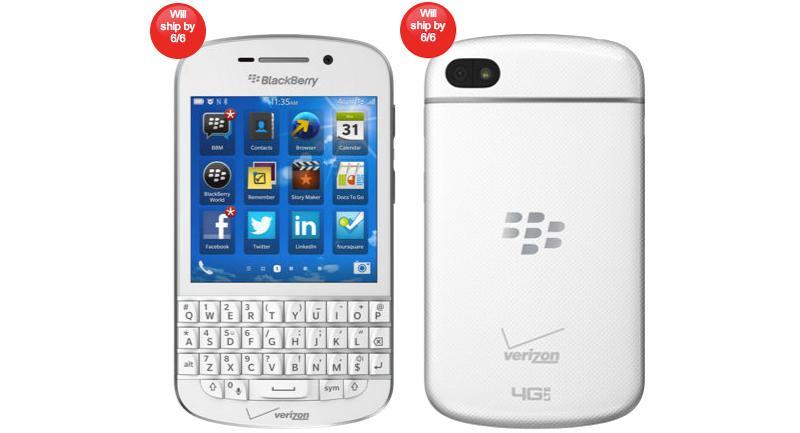 Verizon BlackBerry Q10 white
