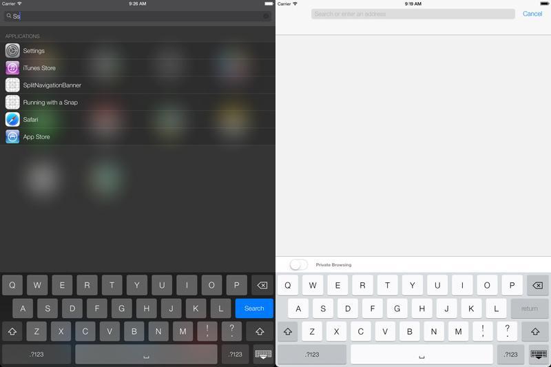 iOS 7 for iPad Spotlight, Safari leak