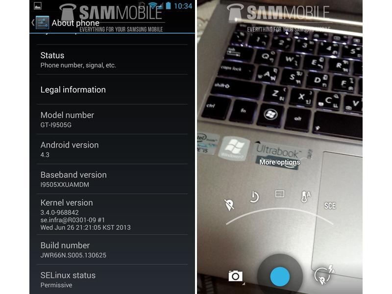 Android 4.3 Jelly Bean Samsung Galaxy S 4 leak