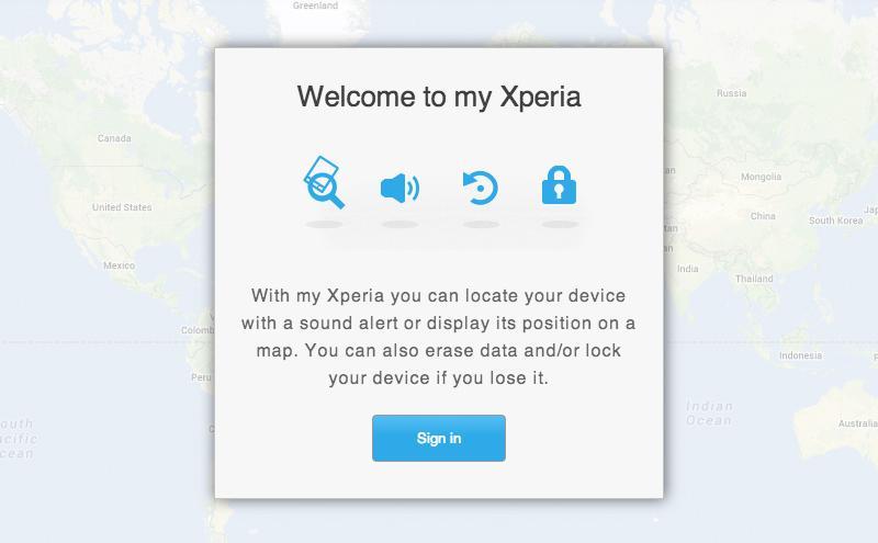 Sony my Xperia security website