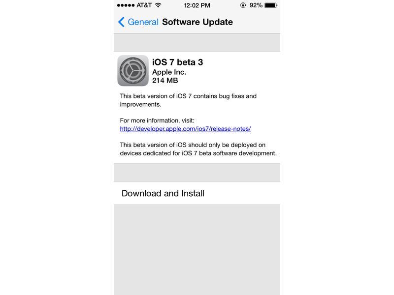 iOS 7 beta 3 official
