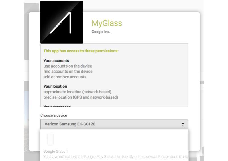 Google Glass Play Store support