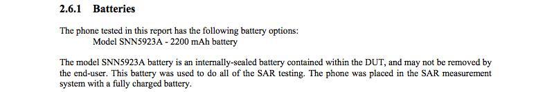 Moto X XT1058 2200mAh battery FCC