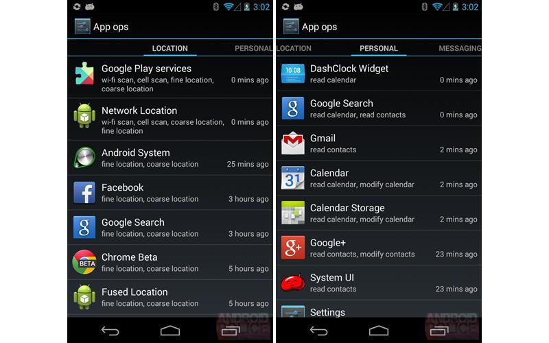Android 4.3 App ops