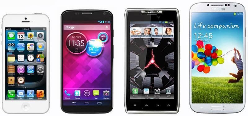 Moto X size comparison iPhone 5, DROID RAZR, Galaxy S 4