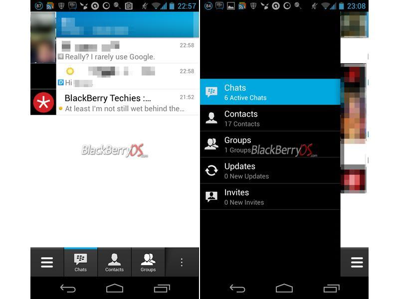 BlackBerry Messenger for Android screenshots