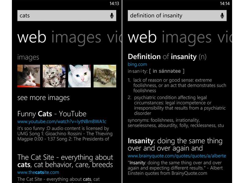 Bing search Windows Phone 8 update