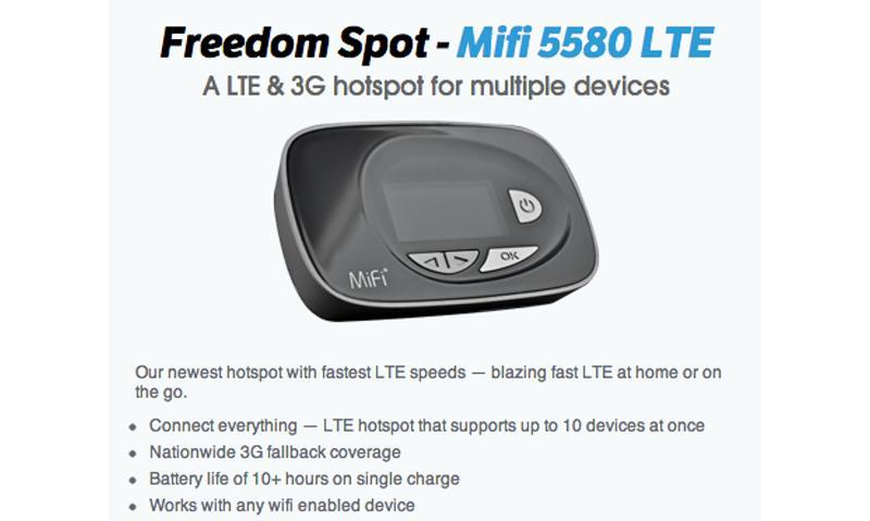 FreedomSpot 5580 LTE mobile hotspot FreedomPop