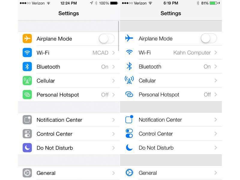 iOS 7 beta 5 new Settings menu leak