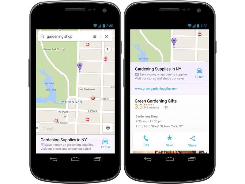 Google Maps app local ads