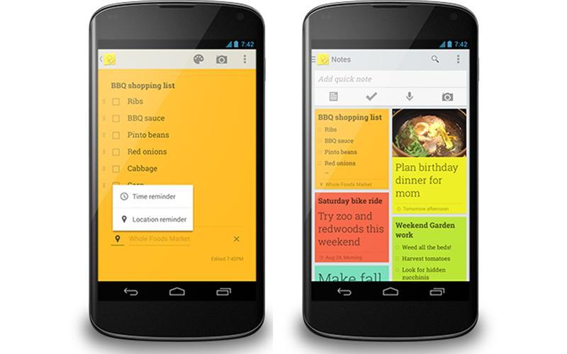 Google Keep for Android update reminders