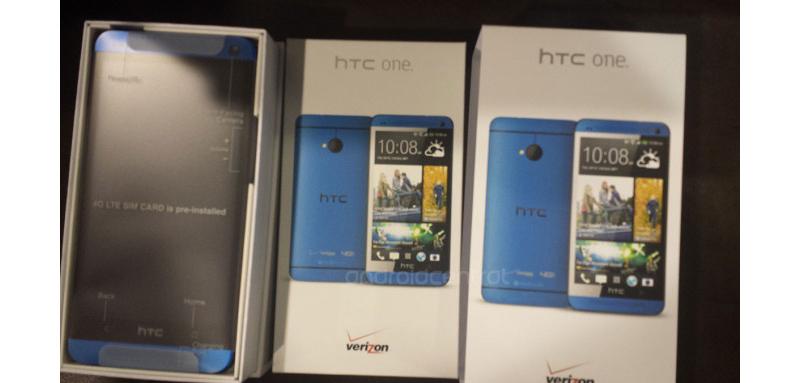 Vivid Blue HTC One Verizon Wireless packaging