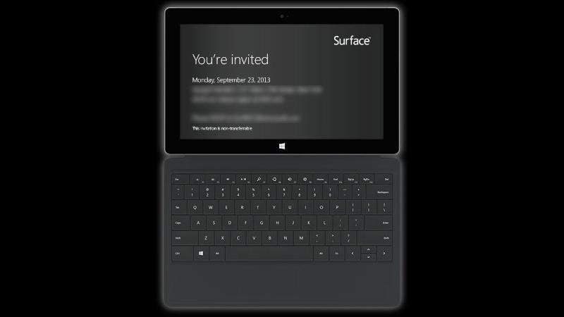 Microsoft Surface September 23 event invitation