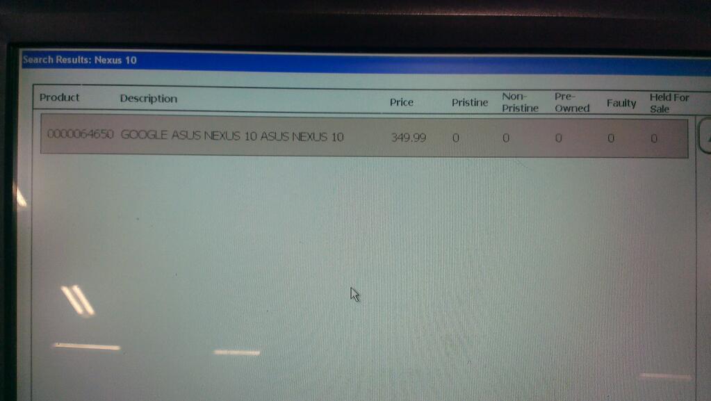 ASUS Nexus 10 inventory leak