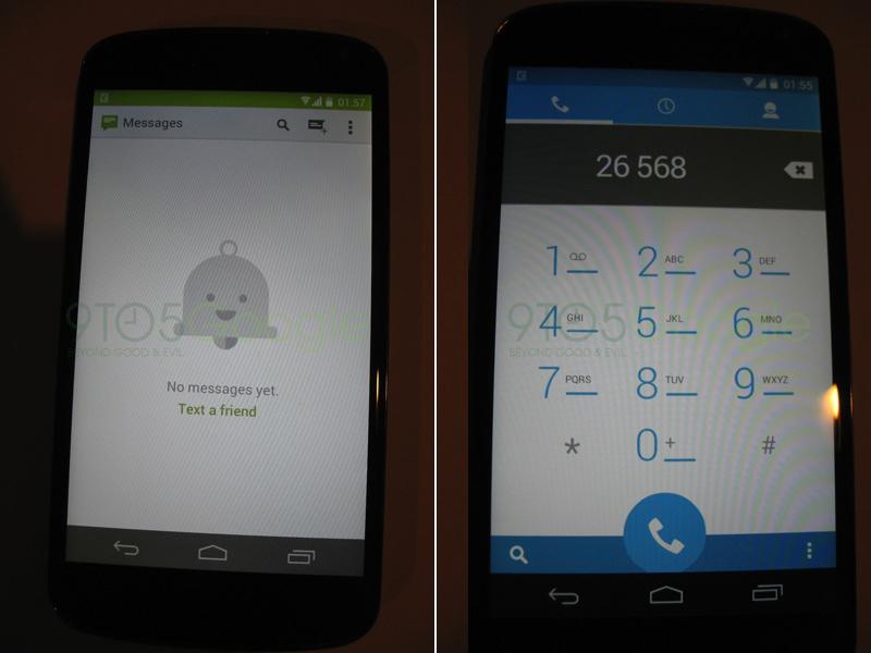 Android 4.4 KitKat Messages, Phone app screenshots