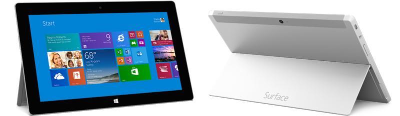 Microsoft Surface 2 white front rear