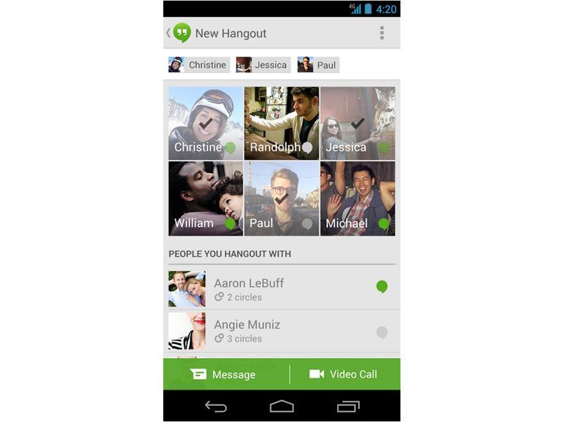 Google Hangouts app update