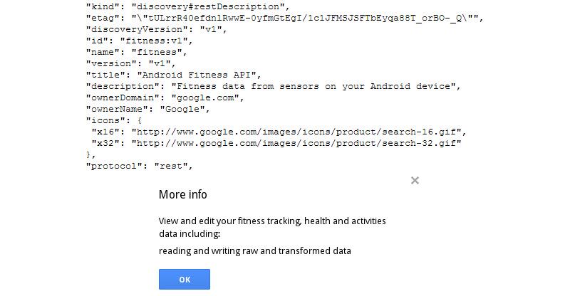 Google Android fitness API code leak